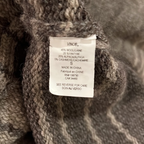 VINCE WOOL/ALPACA SWEATER COAT / CARDIGAN - Picture 8 of 9